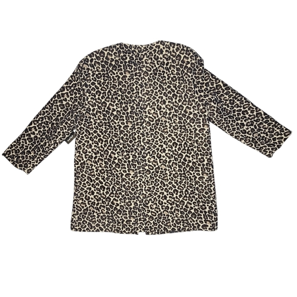 Lord & Taylor Textured Leopard Print Coat XL - Picture 3 of 12